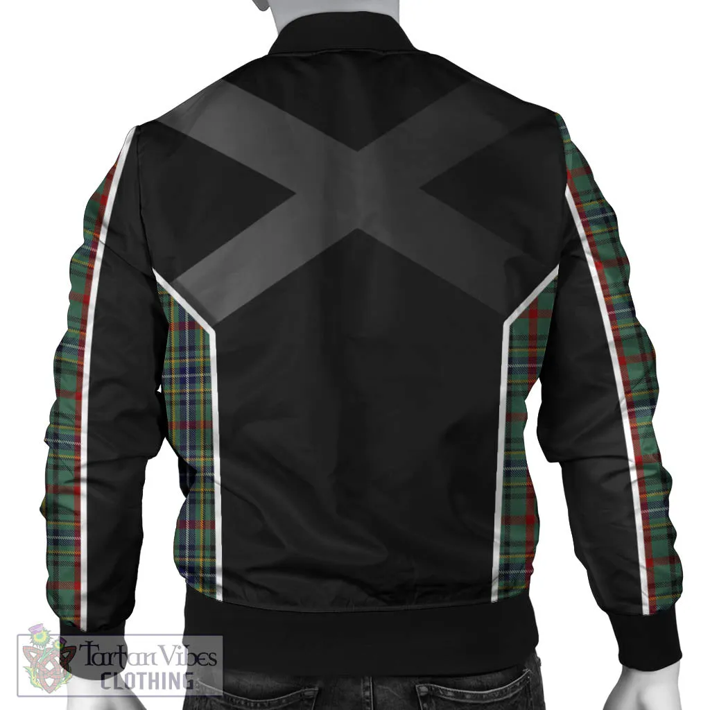 Bisset Tartan Bomber Jacket with Family Crest and Scottish Thistle Vibes Sport Style