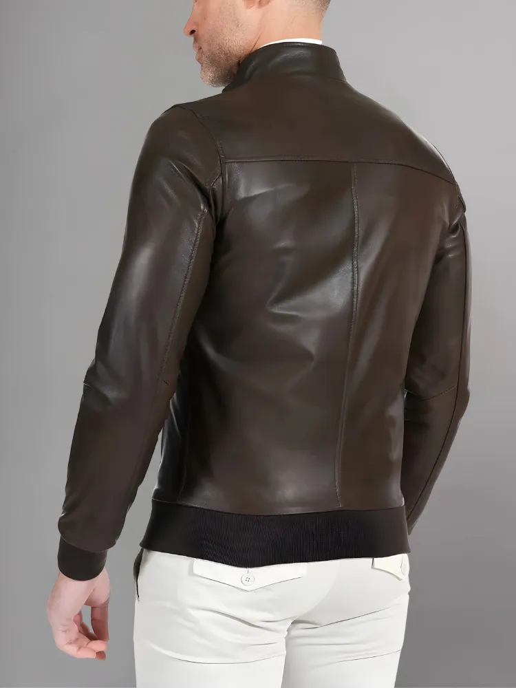 Black Bomber Leather Jacket