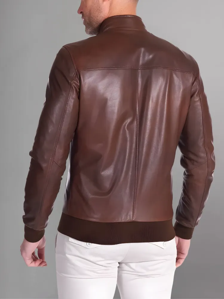 Black Bomber Leather Jacket