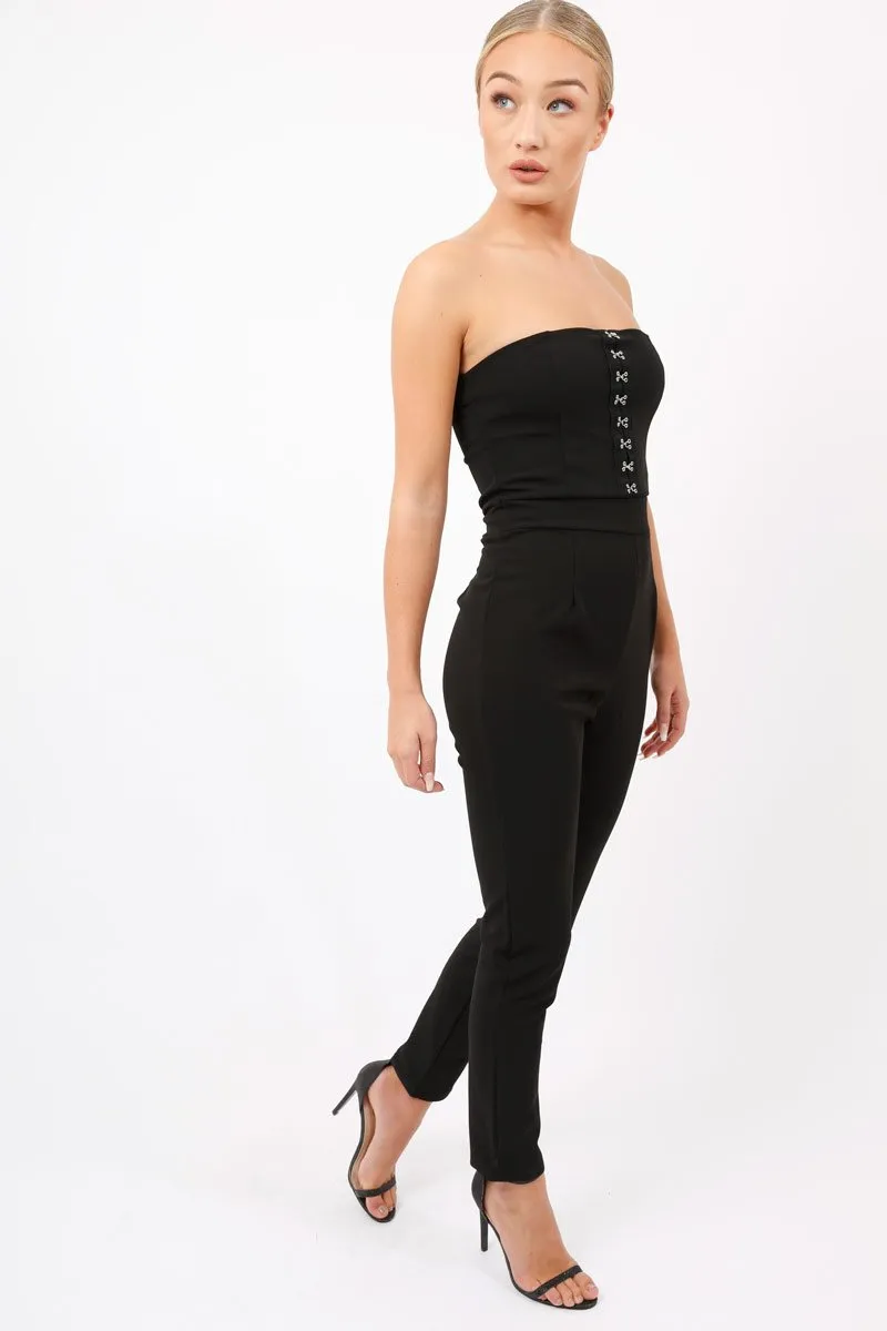 Black Hook And Eye Jumpsuit - Aimee