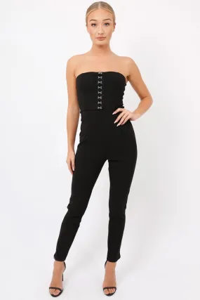 Black Hook And Eye Jumpsuit - Aimee