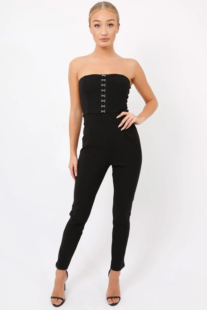 Black Hook And Eye Jumpsuit - Aimee