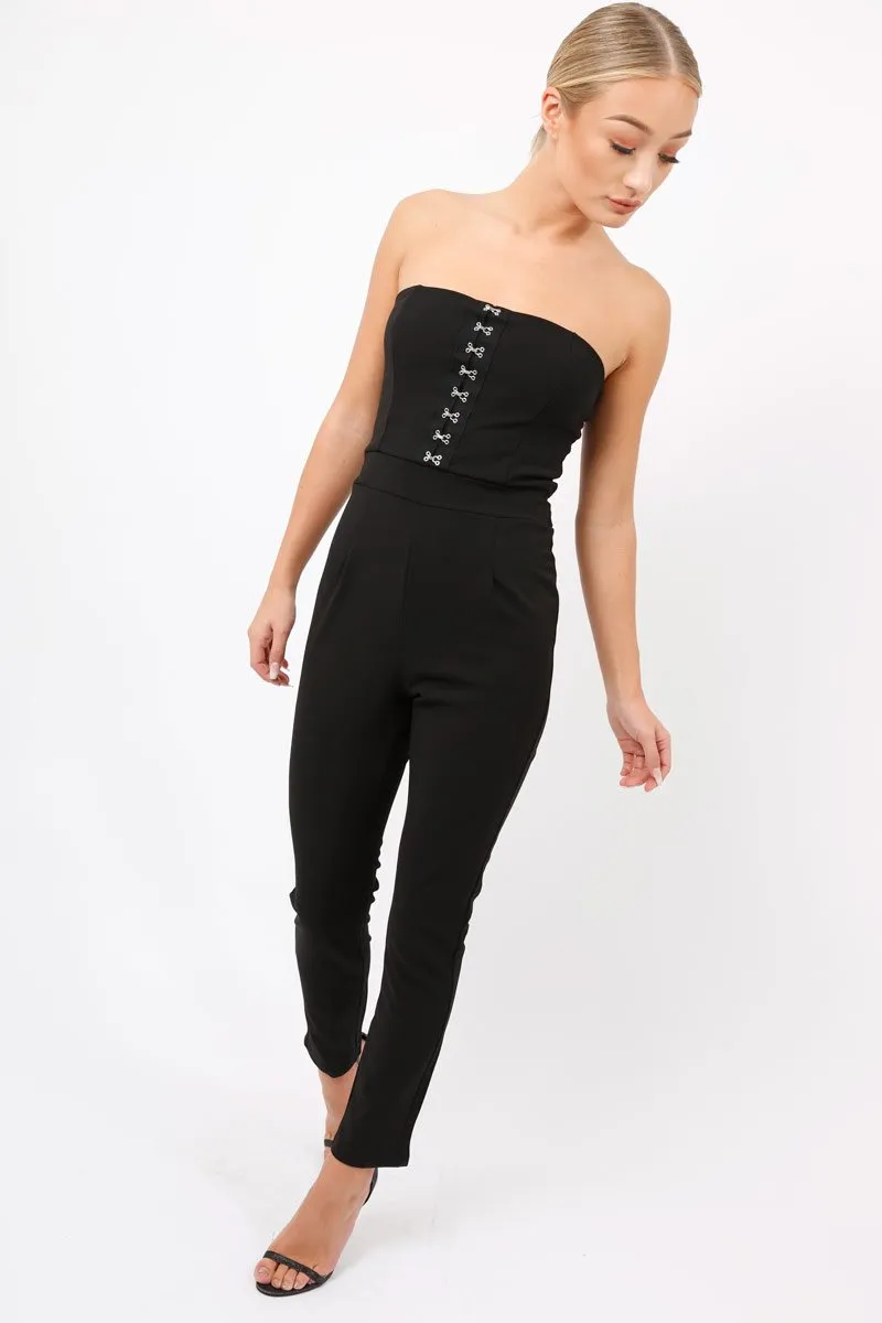 Black Hook And Eye Jumpsuit - Aimee