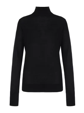 Black luxury yarn Weston knit turtleneck top