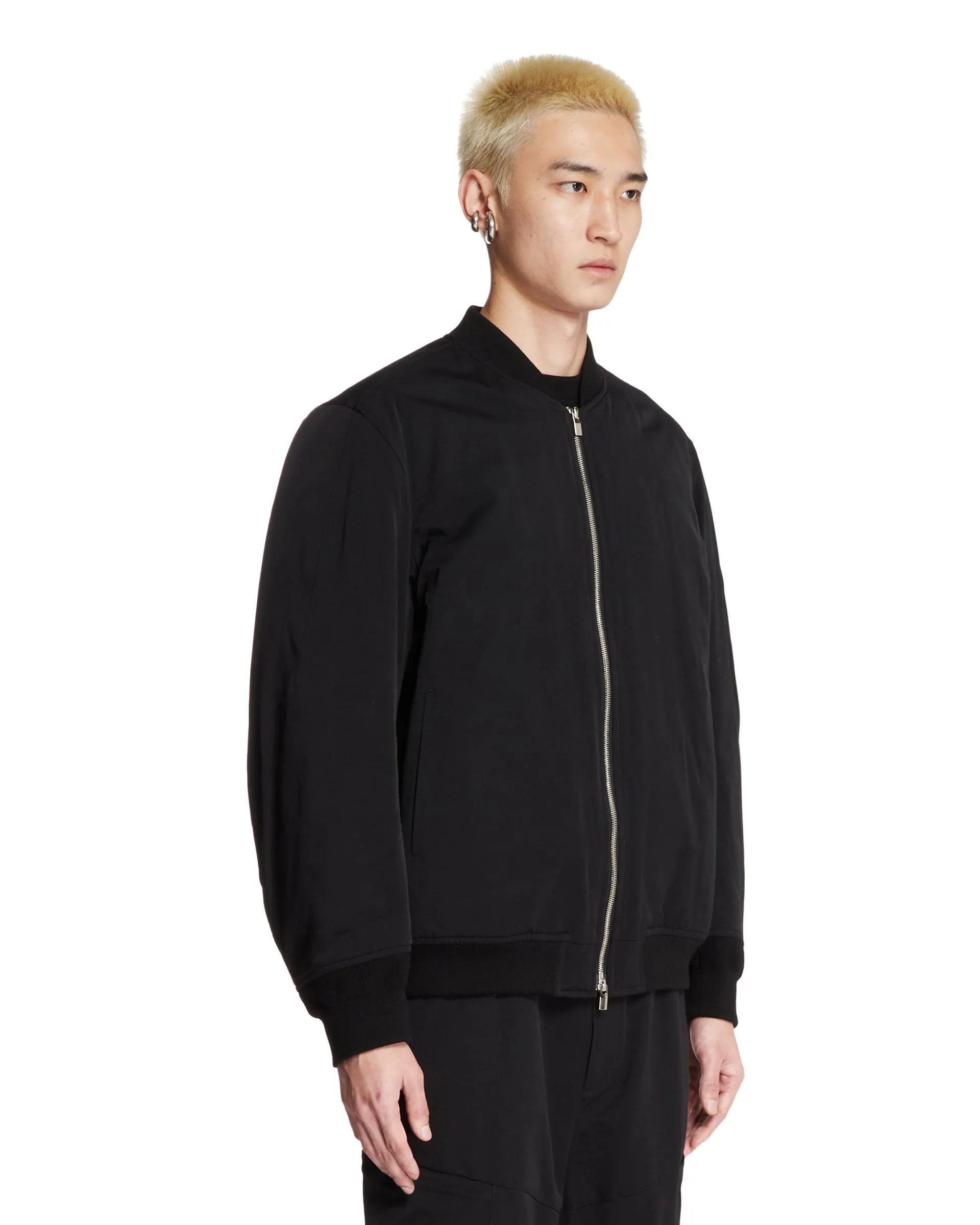 Black Nylon Bomber Jacket