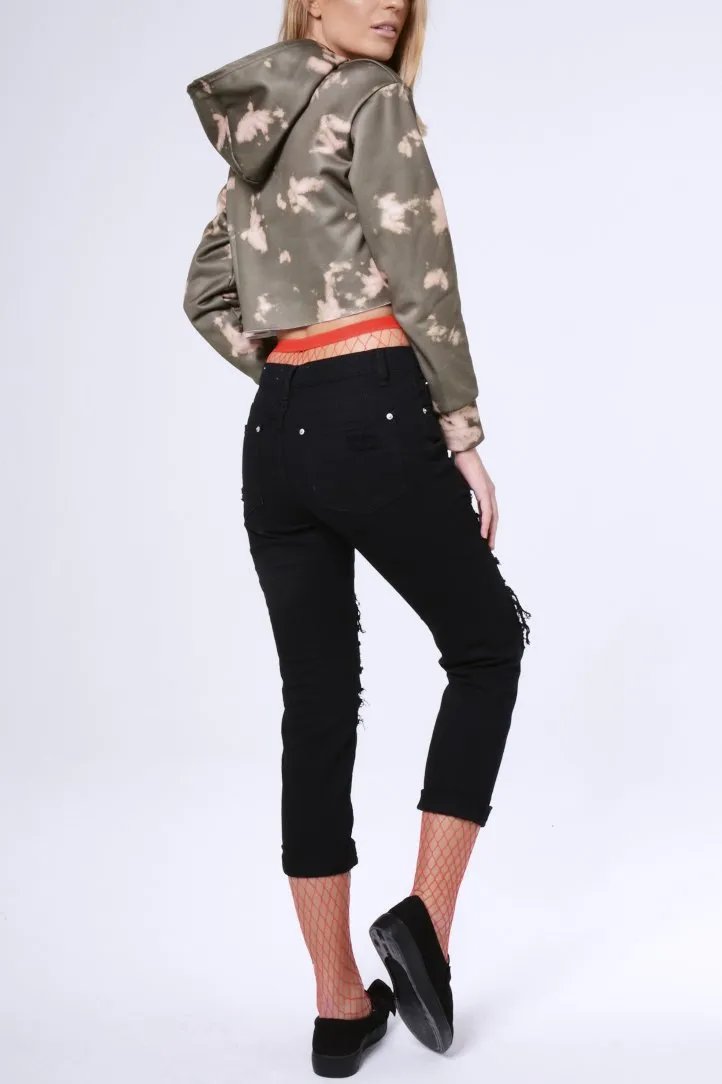 Black Ripped Boyfriend Jeans - Jazmine