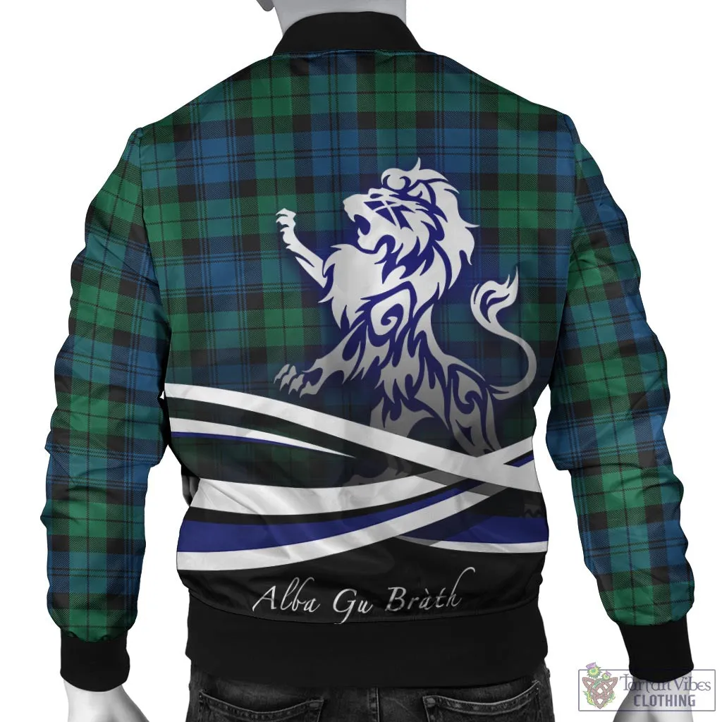 Black Watch Ancient Tartan Bomber Jacket with Alba Gu Brath Regal Lion Emblem