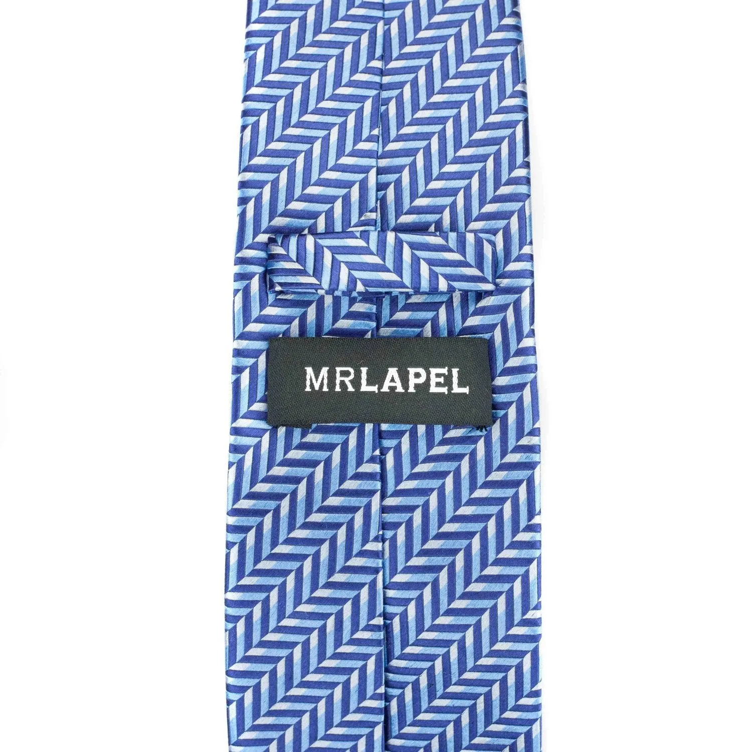 Blue Herringbone Silk-Jacquard Tie