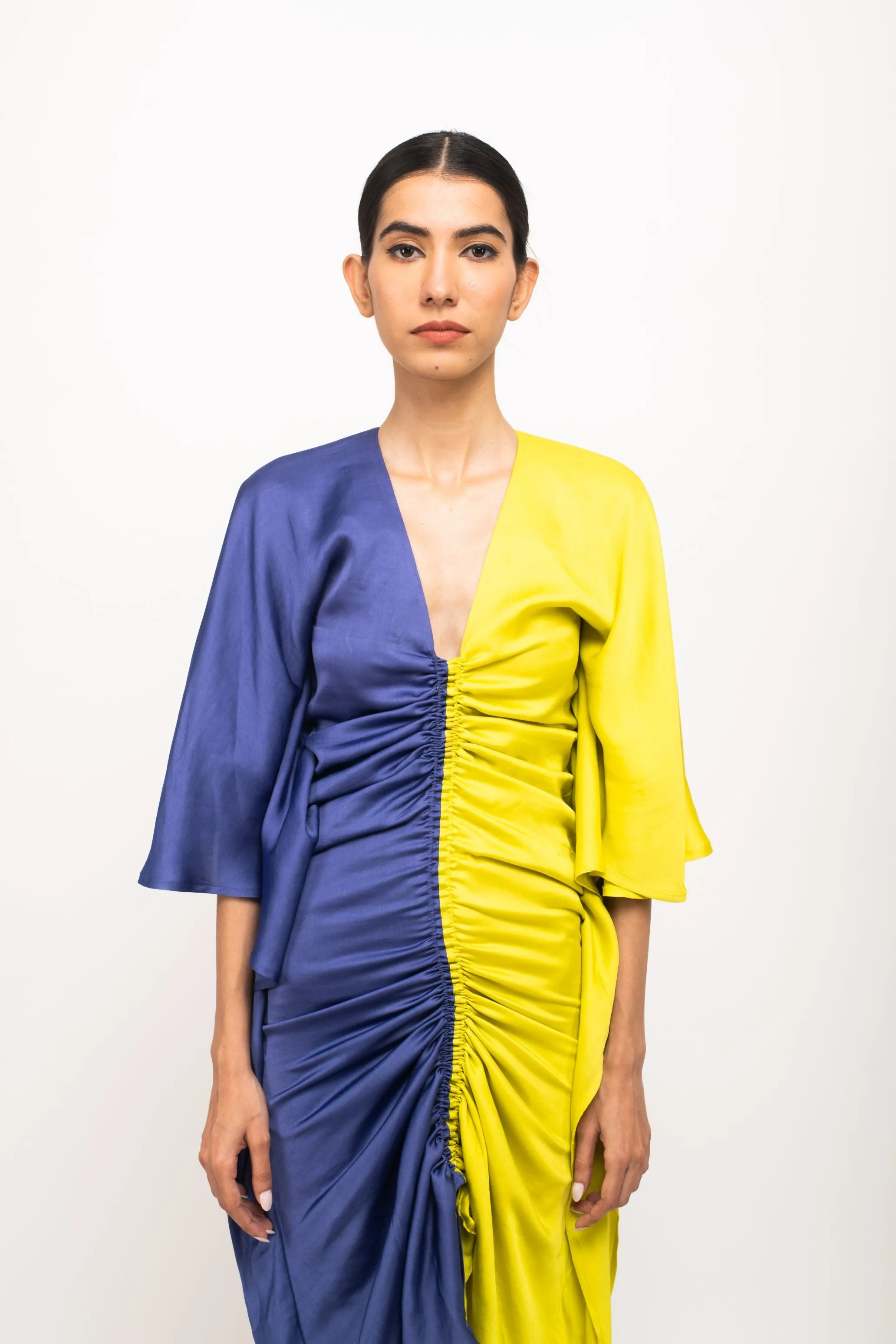 Blue-Neon Kaftan Bodycon Dress