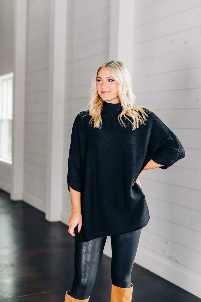 Boho Black Tunic Top