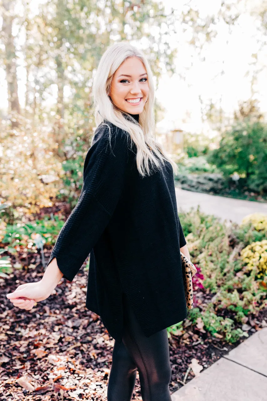 Boho Black Tunic Top