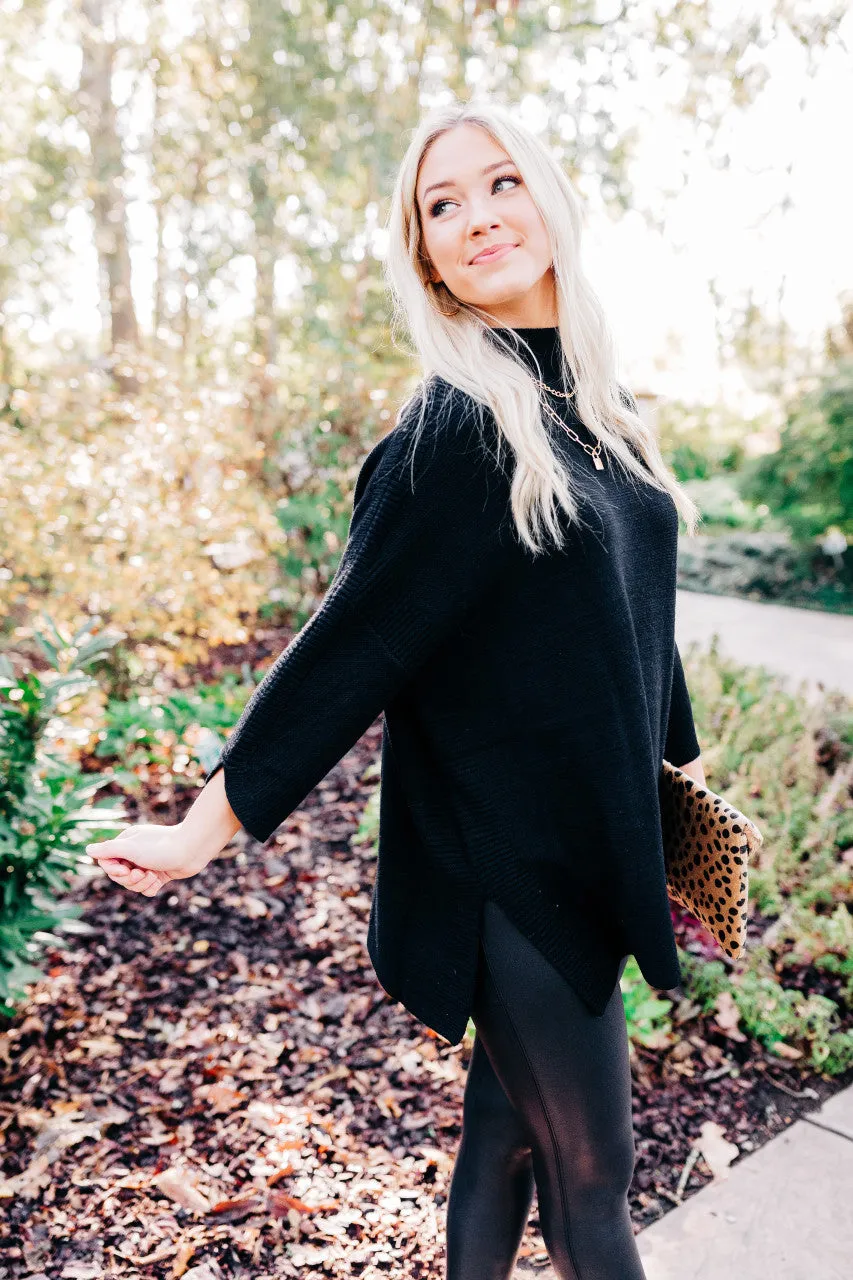 Boho Black Tunic Top