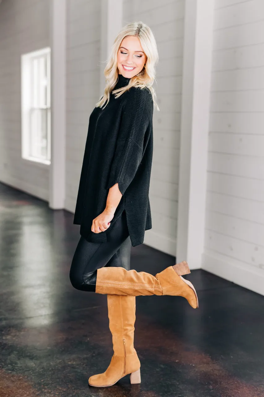 Boho Black Tunic Top