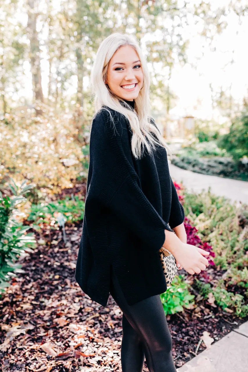 Boho Black Tunic Top