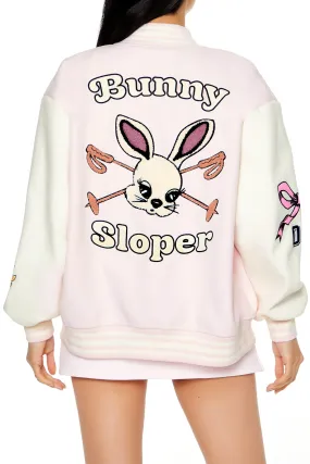 Bunny Letterman Bomber Jacket