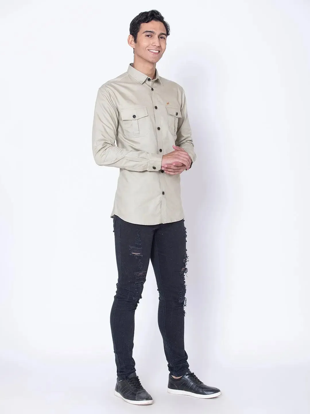 Caramel Double Pocket Casual Shirt