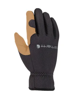 Carhartt Men's High Dexterity Open Cuff Gloves - Black Barley