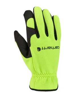 Carhartt Men's High Dexterity Open Cuff Gloves - High Vis Lime