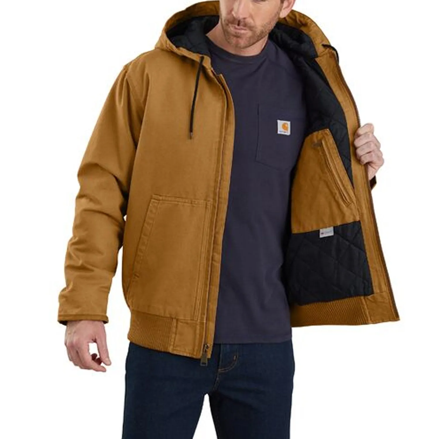 Carhartt Men's Loose Fit Washed Duck Insulated Active Jac-3 Jacket