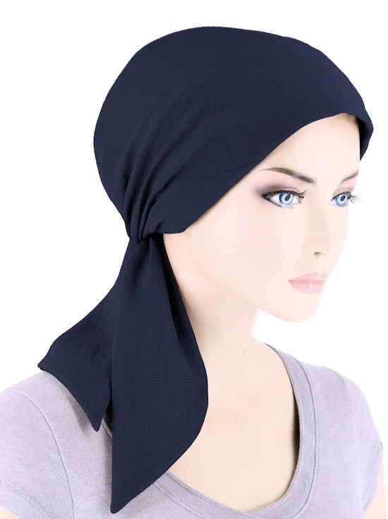 CFS-1158#Chemo Fashion Scarf Navy Blue