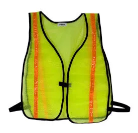 C.H Hanson Safety Vest-Lime Fluorescent W/Red Reflective Stripes