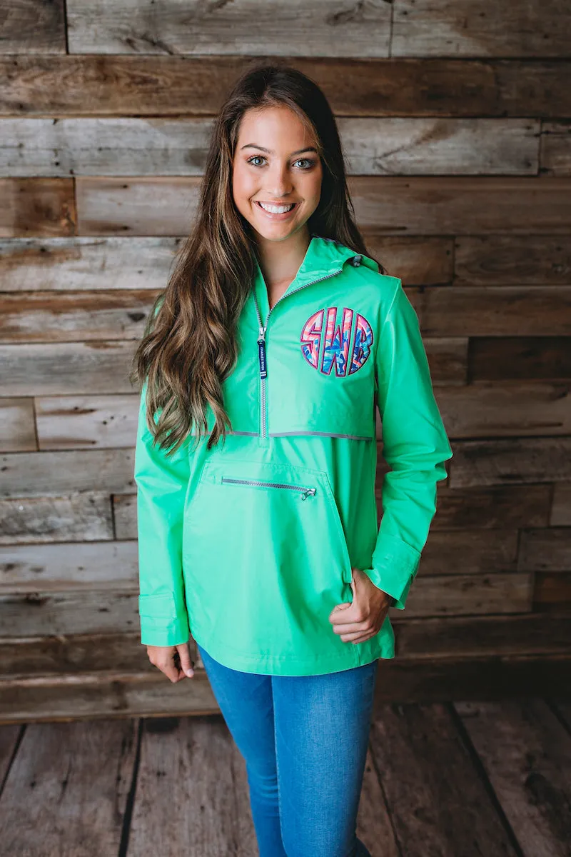 Charles River New England Monogrammed Quarterzip Rain Pullover