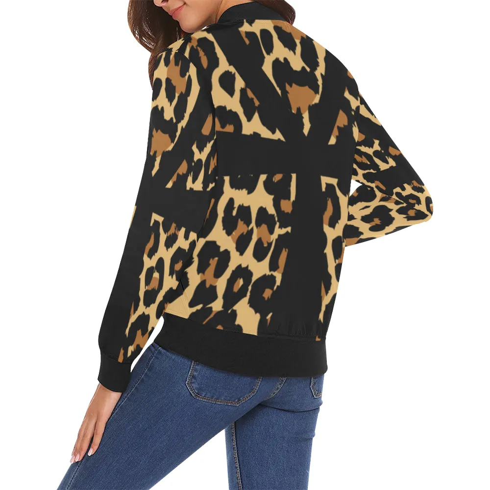 CHEETAH ANKH All Over Print Bomber Jacket for Women