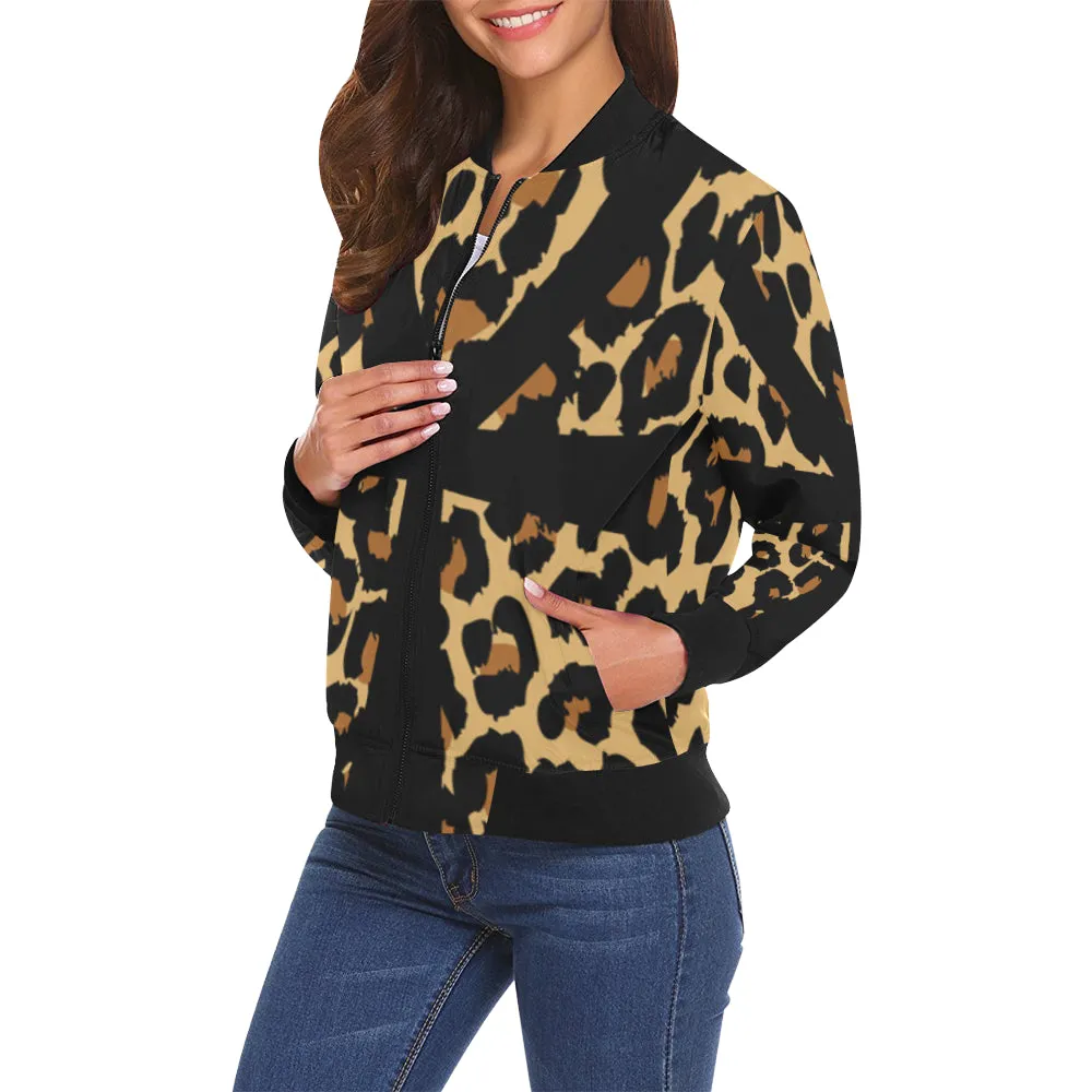 CHEETAH ANKH All Over Print Bomber Jacket for Women