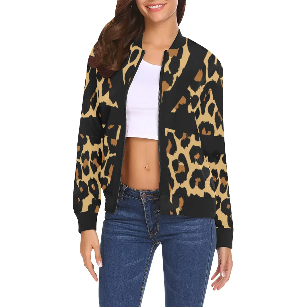 CHEETAH ANKH All Over Print Bomber Jacket for Women