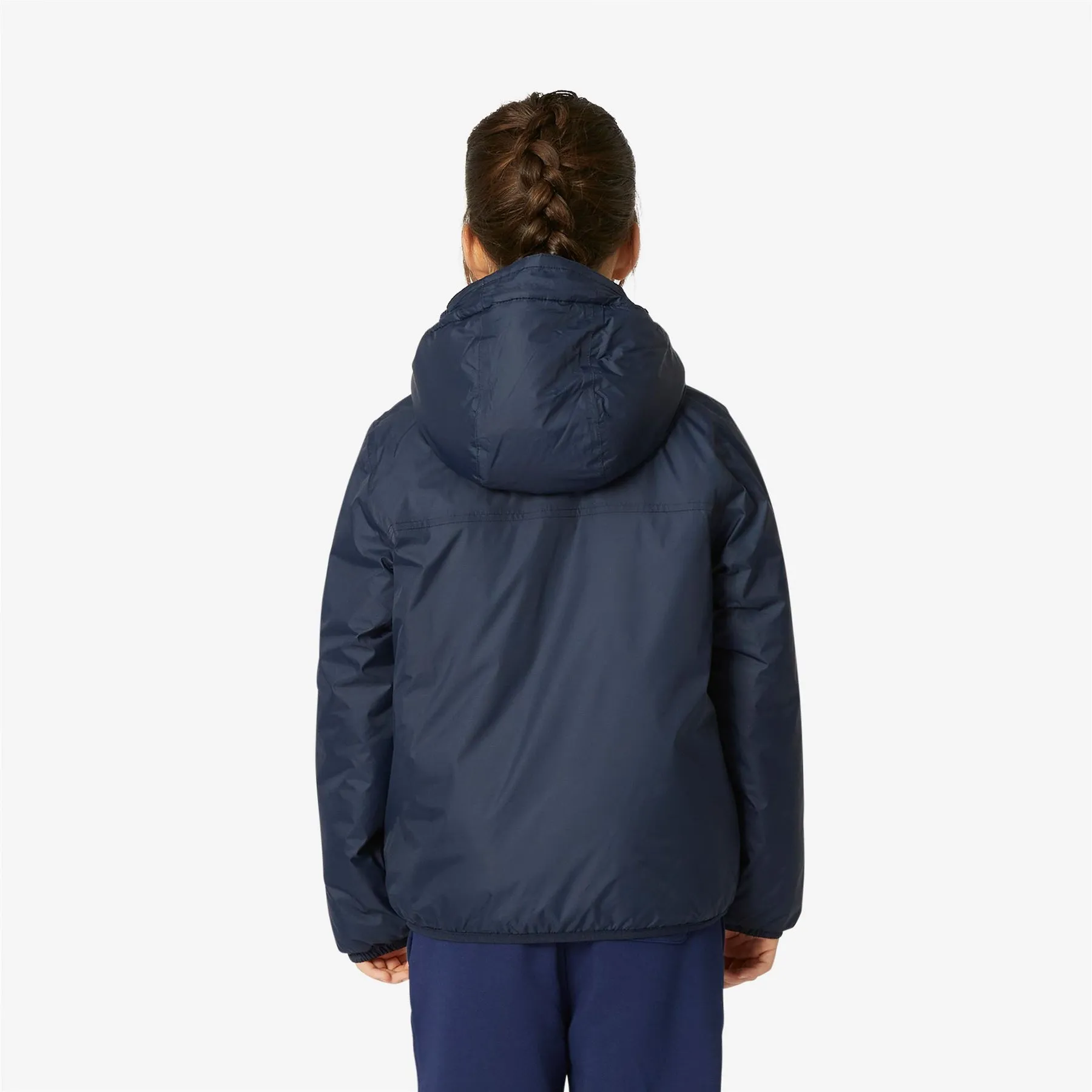 Claude Orsetto - Kids Sherpa Lined Waterproof Jacket in Ecru - Blue Depth