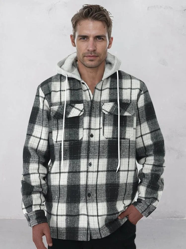 Comfy Flannel Hooded Plaid Jacket