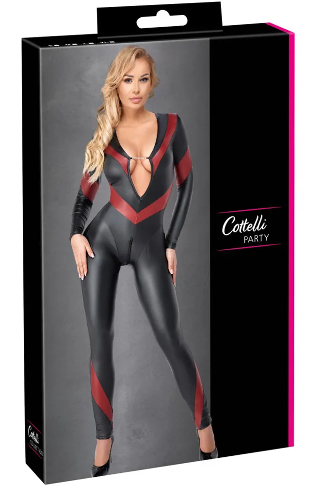 Cottelli Party Black Red Jumpsuit