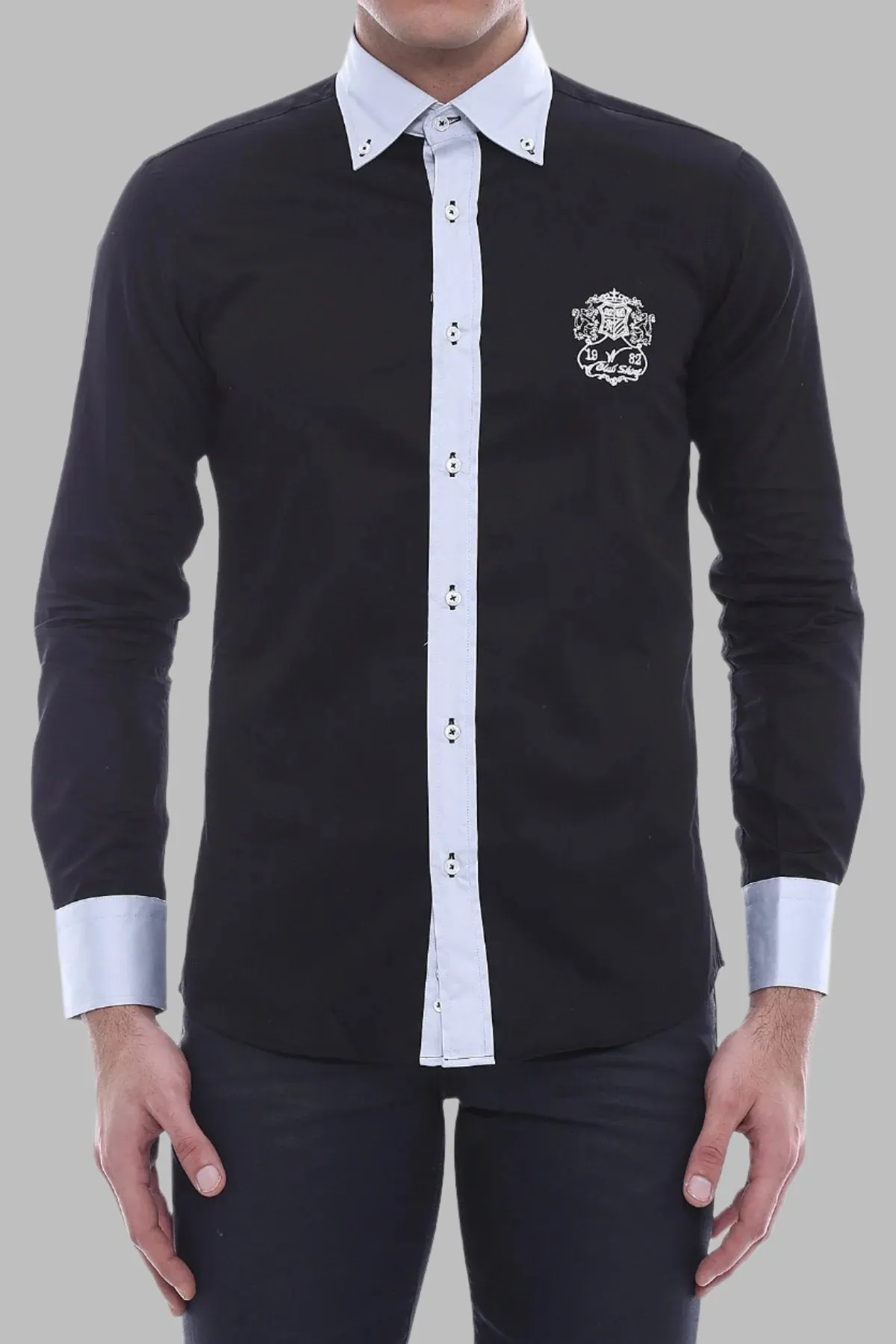 Cotton- Satin Black Men's Sport Shirt - Wessi