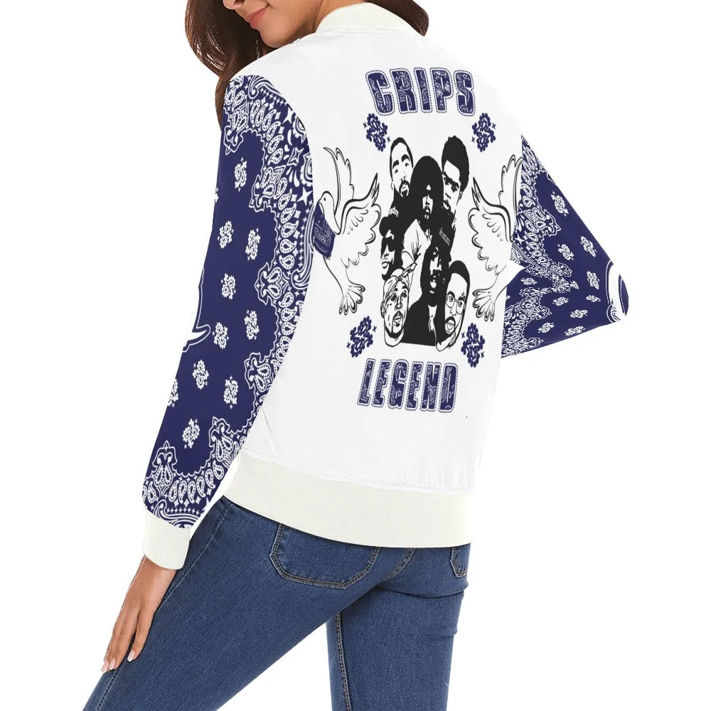 CRIP LEGEND All Over Print Bomber Jacket for Women