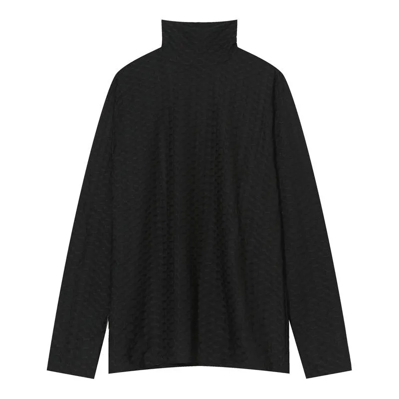 Cui Honeycomb Textured Mockneck