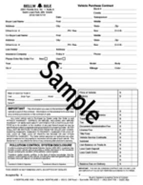 Custom Imprinted Purchase Contract - Regular Style