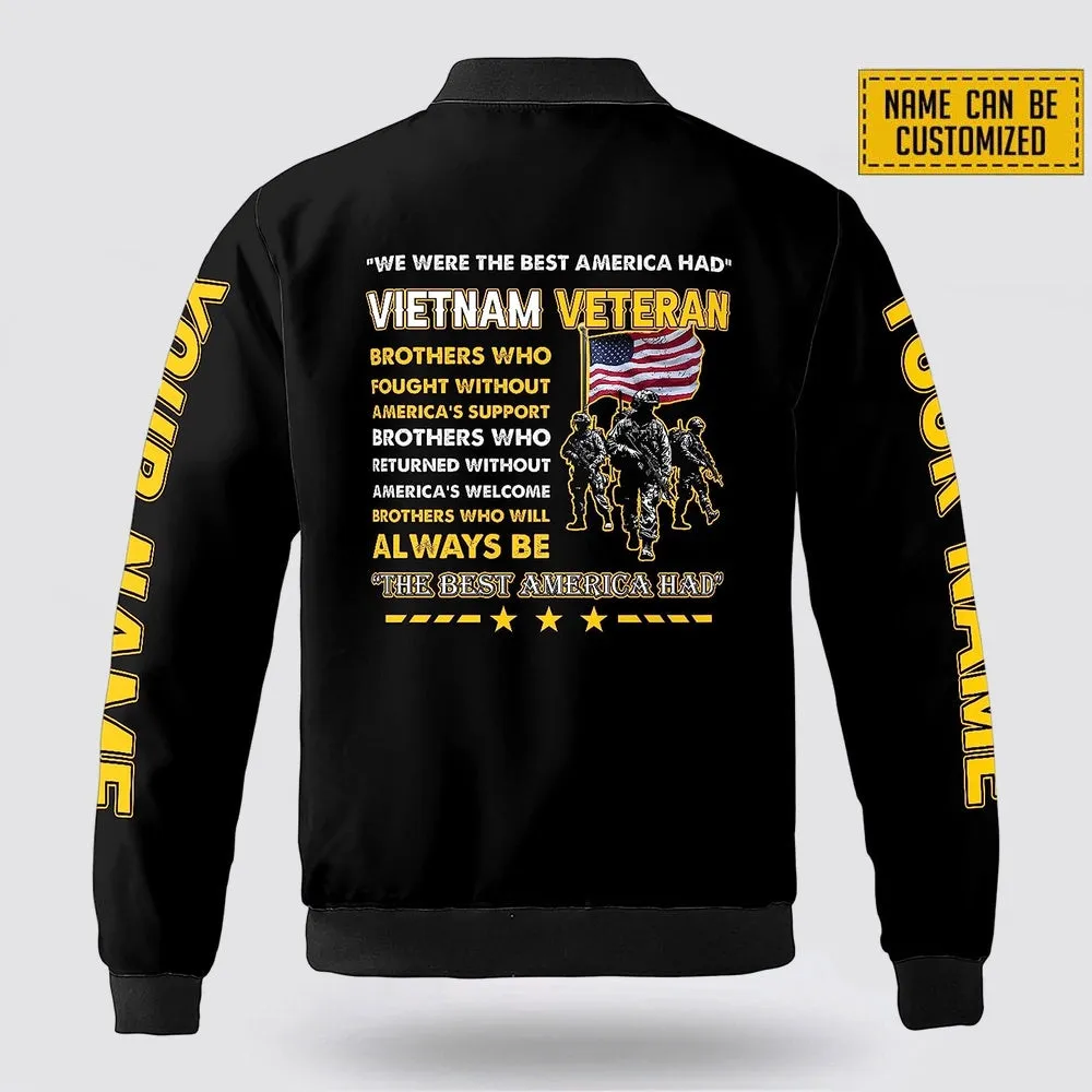 Custom Name The Best America Had ProudBomber Jacket - Custom Veteran Bomber Jacket