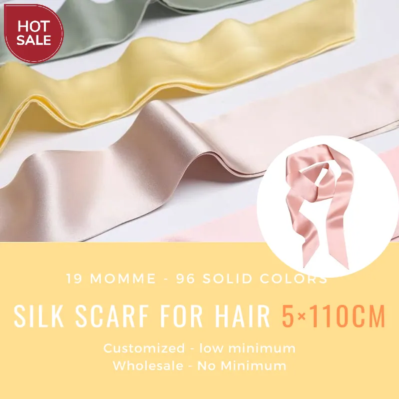 Custom Wholesale Silk Scarf For Hair 5×110cm