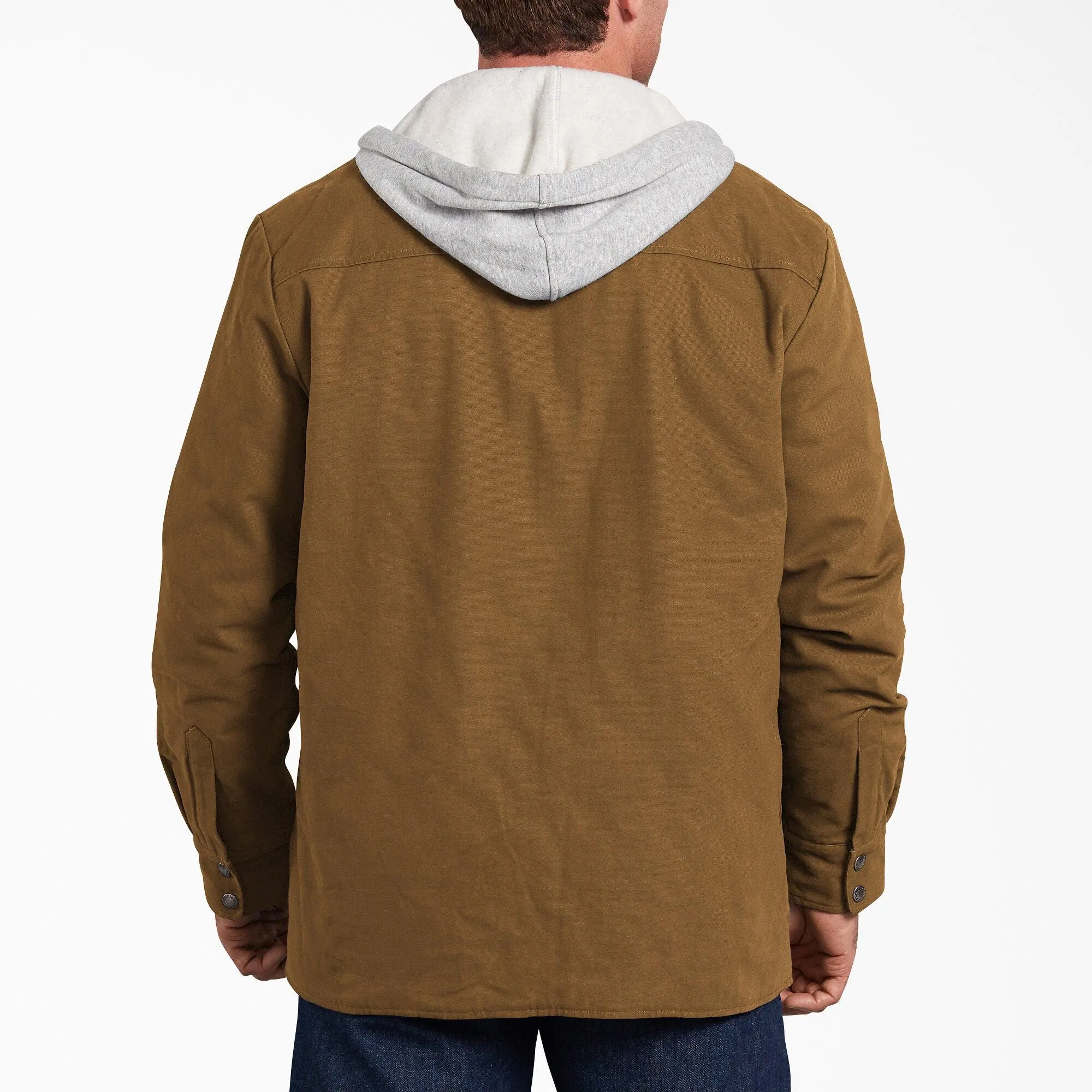 Duck Hooded Shirt Jacket, Brown Duck