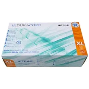 DURACORE, Blue Nitrile Medical Examination Gloves, 3 mil, Extra-Large (Box of 100)