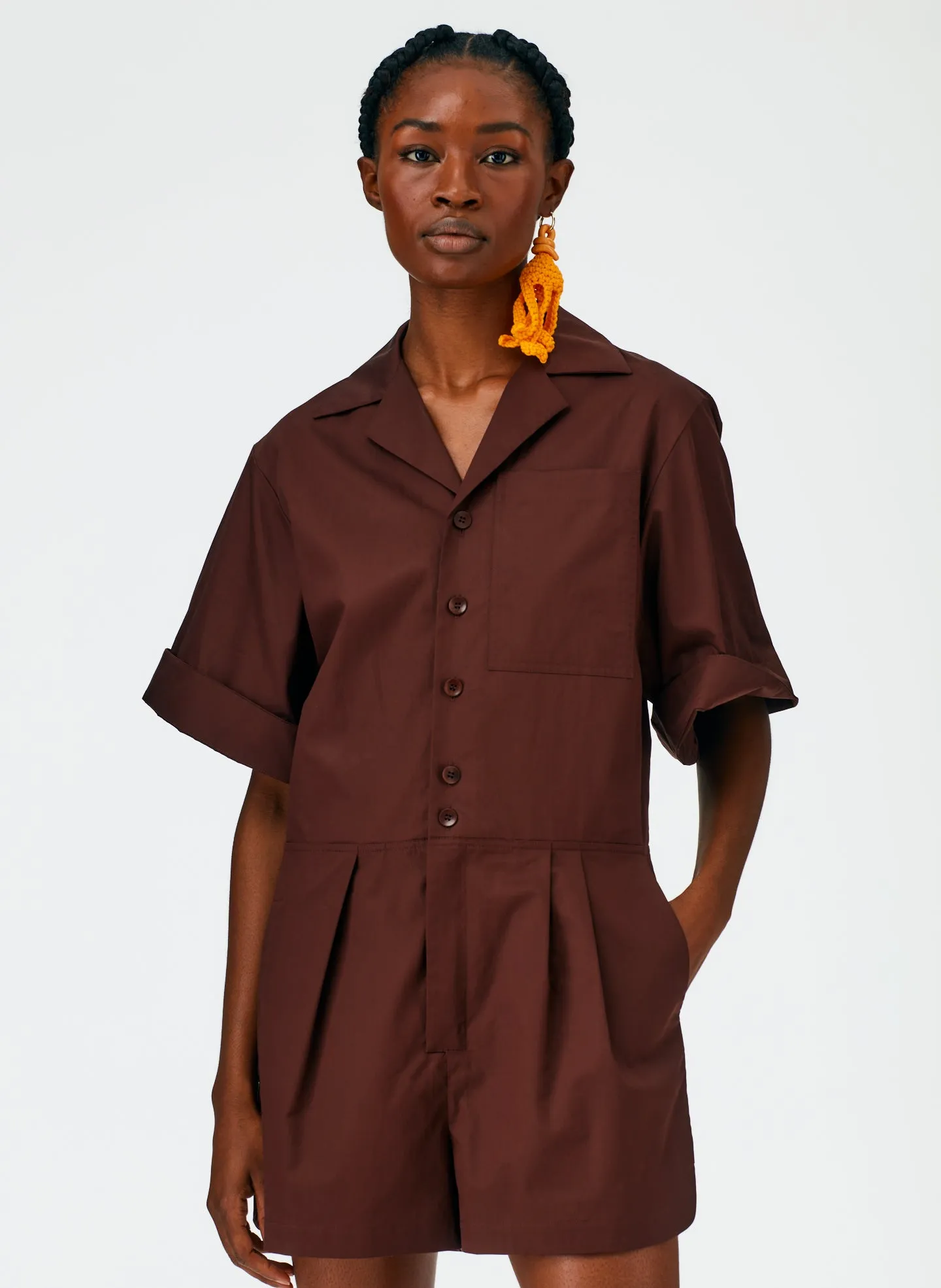 Eco Poplin Short Jumpsuit