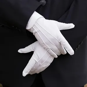 Elegant white etiquette gloves for dress up and work parties