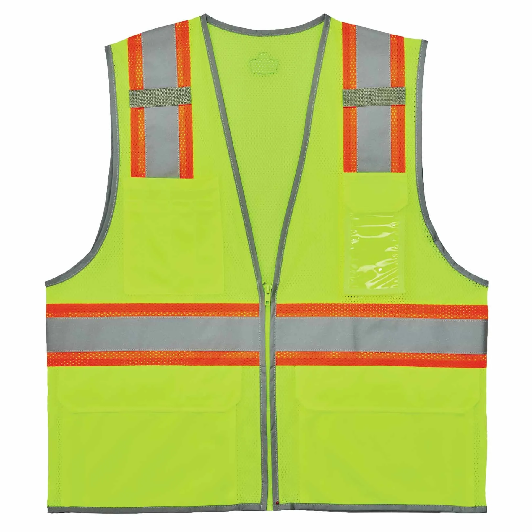 Ergodyne 24562 8246Z-S S Lime Class 2 Two-Tone Mesh Vest - Single Size