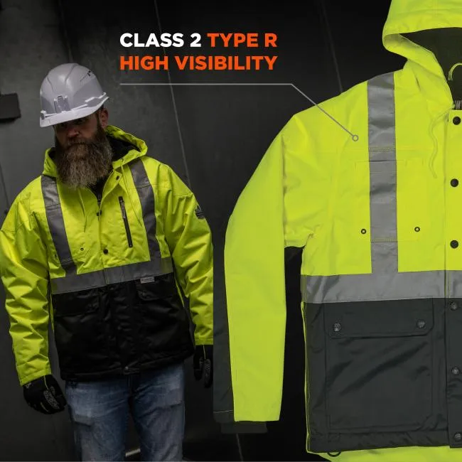 Ergodyne GloWear 8275 Type R Class 2 Heavy-Duty Hi-Vis Workwear Jacket - Lime