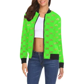 EXCELLENCE SKUNKGLD All Over Print Bomber Jacket for Women