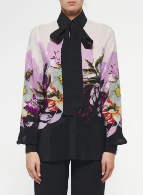 Floral Print Silk Shirt