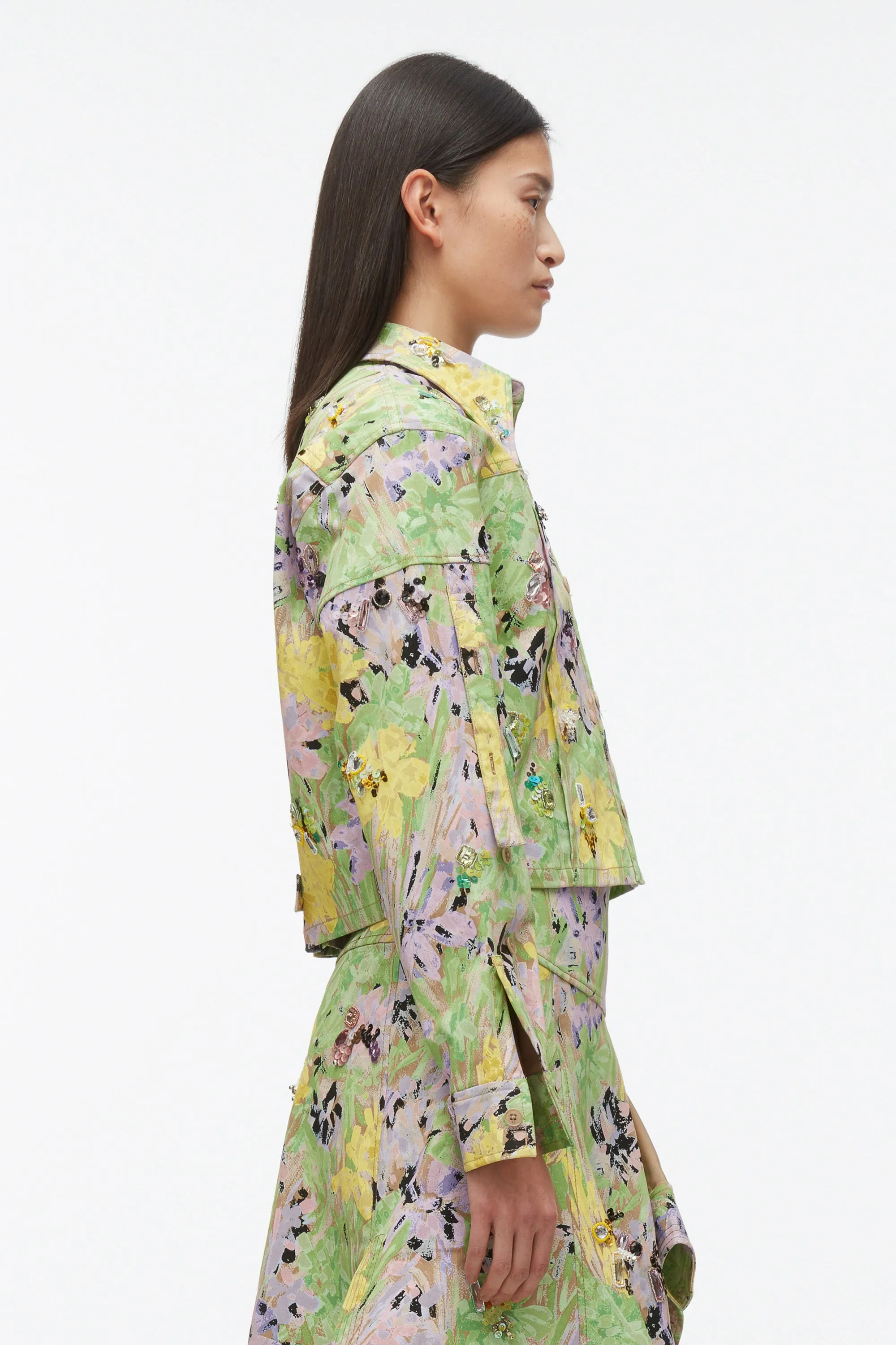 Flowerworks Embroidered Cropped Jacket