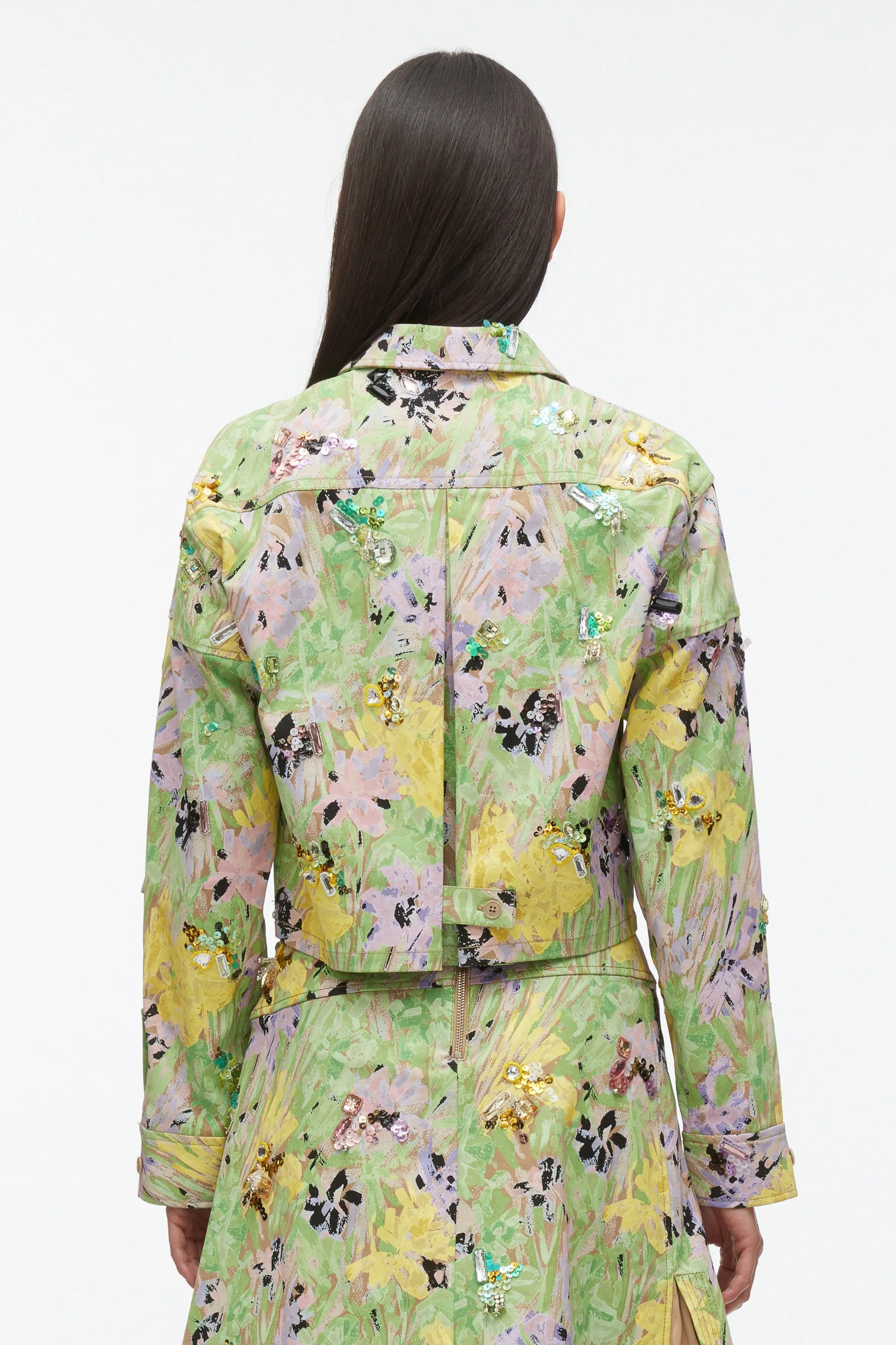 Flowerworks Embroidered Cropped Jacket