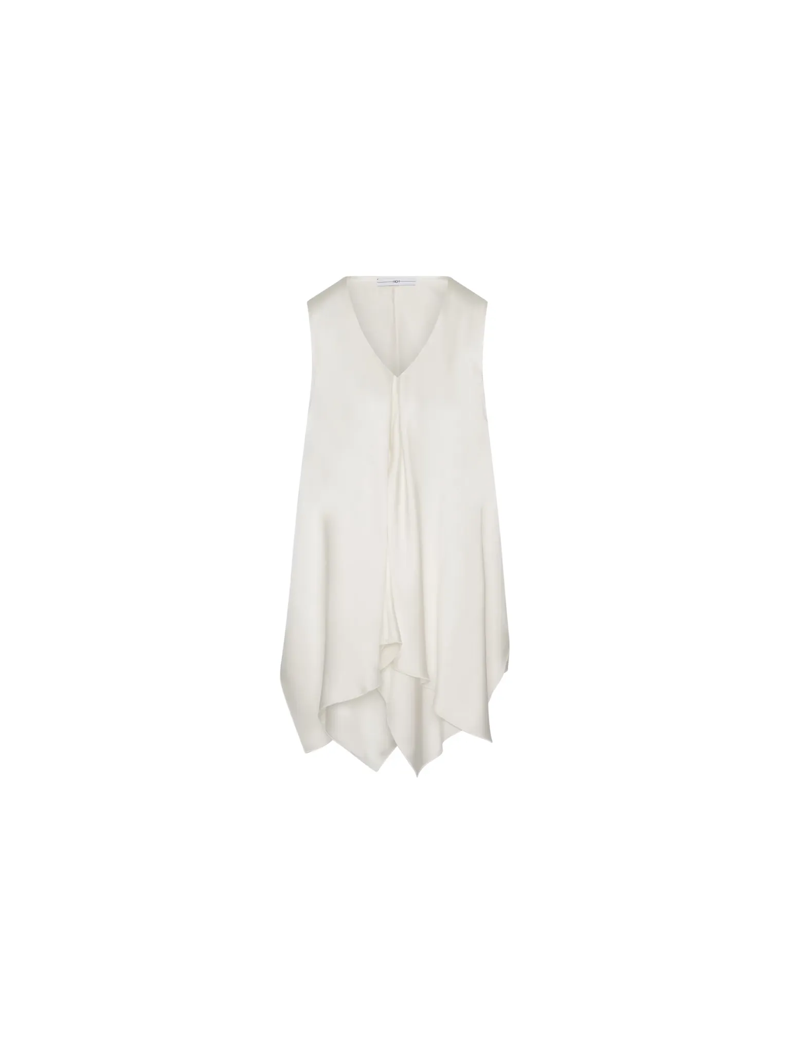 For Instance Sleeveless Ivory Silk Shirt