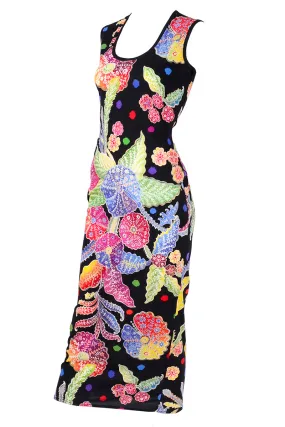 F/W 1993/94 Documented Gianni Versace Couture Black Floral Bodycon Dress